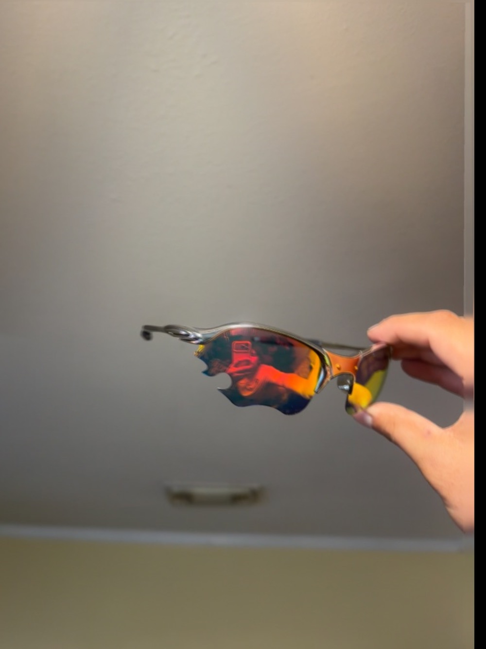 Sport Mirrored Flame Lens Sunglasses - Red/Orange o sunglasses shades